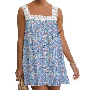 Robe en coton à imprimé bohème faite à la main, style bohème pour femmes, taille plus, taille unique, tunique, haut en dentelle, cadeau d'été pour la plage, pour elle, Inde - Product Image 3