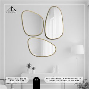 Meuble-lavabo de salle de bain élégant et irrégulier avec cadre en acier inoxydable luxueux revêtu de PVD - Product Image 2