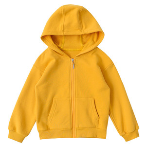 Sweats à capuche tricotés en coton biologique personnalisés pour petites filles Sweat à capuche éponge pour enfants Sweats à capuche zippés à manches longues pour bébé garçon mignon - Product Image 1