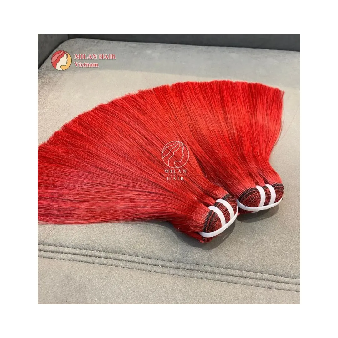 100% pure cuticle wig straight Vietnamese hair straight bone super double drawn hair, red dyed hair straight bone