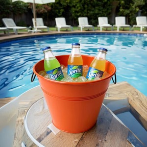 Conteneur à Boissons en Acier à Finition Martelée Élégante, Bac à Vin, Récipient à Bière, Bol à Champagne pour les Fêtes et les Banquets - Product Image 3