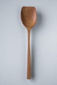 Ensemble de 2 cuillères à servir et à cuisiner en bois brun pour la cuisine ou les fêtes, ustensiles en bois, articles de cuisine, cuillère en bois d'Inde - Product Image 2