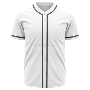 100% poliéster transpirable béisbol Softball Jersey totalmente sublimación conjunto de ropa deportiva diseño liso personalizable logotipo personalizado - Product Image 3