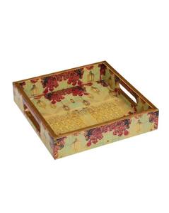 Plateau de service en bois émaillé fonctionnel, plateau de table de cuisine pratique - Product Image 1