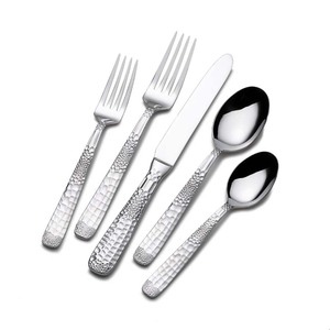 Vintage Designer Stainless Steel Flatware Set with Loop Handle <b>Travel</b> Gold Silver Spoon Set Reusable Restaurant <b>Cutlery</b> Weddings - Product Image 4