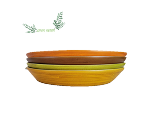 Ensemble d'assiettes filées naturelles en bambou faites à la main et durables avec logo laser rond en PC pour les fêtes Pack de plats du Vietnam - Product Image 4