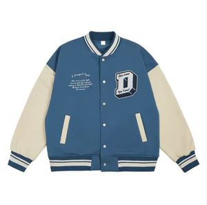 Nuevas chaquetas bordadas naranjas de alta calidad, chaqueta acolchada de invierno informal para hombre, chaquetas universitarias en blanco con logotipo personalizado al por mayor - Product Image 4