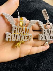 Iced Out Letter Pendant Necklace Bling Out Moissanite Charm Shining Hip Hop Party Wear Out Soild Moissanite Custom Name Pendant - Product Image 2