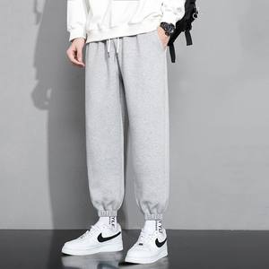 กางเกงกีฬาขาลูกไม้ทรงหลวมของผู้ชายกางเกงกีฬาลำลองดีไซน์โลโก้งานปักตามสั่ง OEM - Product Image 2