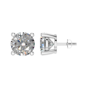 Classique femmes 950 platine diamant Solitaire boucles d'oreilles Moissanite diamant tous les jours porter des bijoux fins cadeau parfait pour goujon - Product Image 1