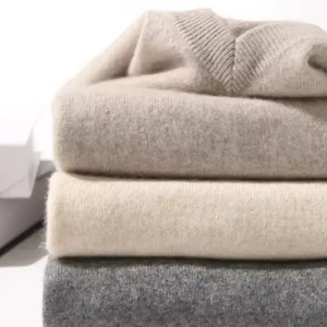 Men's V Neck Cashmere Sweater Warm Wool Knitwear for Autumn Winter Plus Size Fit Tops <b>Jumpers</b> and Bottoming Shirt - Product Image 4