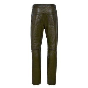 Pantalon coupe-vent d'extérieur en cuir d'agneau véritable fait à la main pour hommes, coupe-vent à taille basse et à boutons, prix raisonnable - Product Image 3