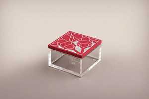 Transparent Luxury Acrylic Display Box with Mother of Pearl Arabic Design for Chocolate and Dry Fruits wholesale price - Product Image 4