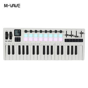 M-Vave SMK-37 PRO <span class=keywords><strong>Mini</strong></span> clavier MIDI 37 touches sensibles à la vélocité supportant la console de contrôle sans fil avec 16 pads de batterie RVB - Product Image 2