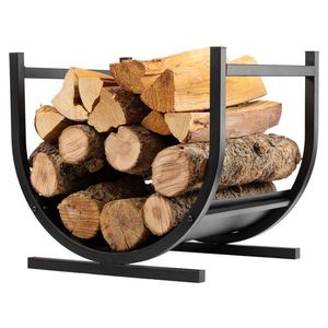 Porte-bûche en métal décoratif et esthétique de conception supérieure pour le support rustique de bois de chauffage en métal de jardin de maison - Product Image 1