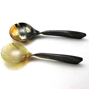 Cuillère en corne à finition antique, décoration de cuisine rustique, surface lisse, cuillère en corne, prise en main confortable, ustensile alimentaire, prix avantageux - Product Image 5