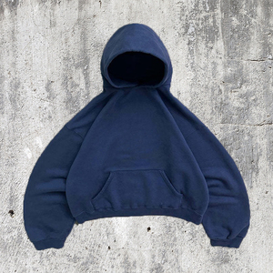 2025 recadrée surdimensionné hommes sweats à capuche vierges goutte épaule coton Polyester doux coton logo personnalisé sweat à capuche Boxy Fit usine - Product Image 6