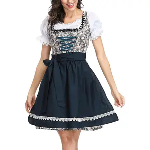 New High Quality Beer Customized Color Design And Logo Printed Dirndl Dress For Women