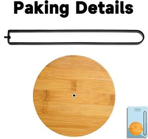 Porte-serviettes en papier en bois, comptoir porte-serviettes en papier noir, porte-serviettes de cuisine autoportant avec base en bois antidérapante - Product Image 6