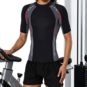 Chemise de sport pour femme à manches courtes, protection solaire UPF 50+, séchage rapide, respirante, légère, en néoprène, pour la gym, la randonnée, le surf, la remise en forme - Product Image 6