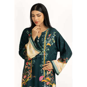 Ensemble coordonné en crêpe de viscose imprimé IPST-55062, style décontracté avec design sans col pour le printemps/été - Product Image 5