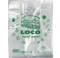 Bolsa de Polietileno para Llevar Comida LOCO, 15x33cm, Grado Alimenticio, para Supermercado, Compras y Viajes