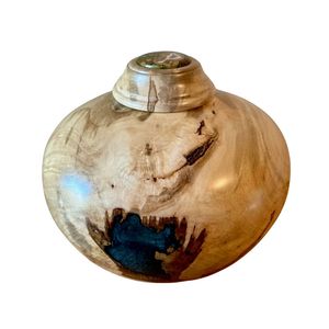 Urne funéraire en bois d'érable marbré rustique, faite à la main, grain de bois naturel, pour cendres d'adultes, porte-bougie - Product Image 6