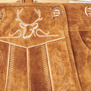 Best Quality <b>Men's</b> Bavarian Costume 100% Genuine Cow Suede <b>Leather</b> Breathable Plus Size Mid Waist Knee Length <b>Shorts</b> High Street - Product Image 5