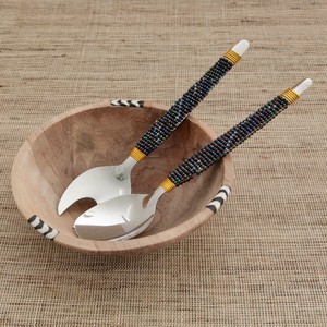 Ensemble de service à salade en acier inoxydable le plus populaire logo personnalisé outils de cuisine cuillère de service fourchette ensemble outils à salade cadeau de pendaison de crémaillère - Product Image 2