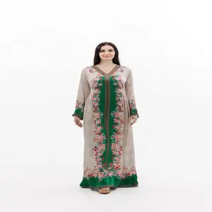 Arabic Embroidery <b>Kaftan</b> Dress Long Sleeve Muslim Dresses Arabic Long Dress Farasha <b>Kaftan</b> - Product Image 1