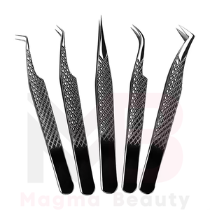 Juego de 6 Pinzas de Acero Inoxidable de Punta Fina Antiestáticas para Extensión de Pestañas con Opción de Logotipo Personalizado, Venta al por Mayor - Product Image 2