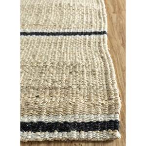 Tapis en jute et chanvre tissé plat Nomadic Threads PDJT-231 ivoire, rayé, rectangulaire, pour couloir, salon, chambre à coucher - Product Image 4