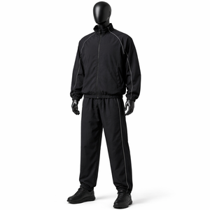 Custom <b>Black</b> Tracksuit Men <b>Windbreaker</b> Jacket & Pants Set Lightweight Training Jogging Suit OEM Sportswear - Product Image 3
