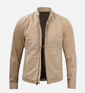 Veste en cuir de logo personnalisé de haute qualité, à la mode, à prix de vente entier, vêtements, veste en cuir coupe-vent et résistante pour hommes - Product Image 2