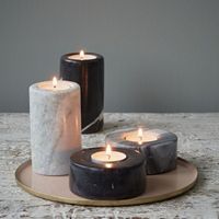 Support de bougie en marbre au design moderne, illustrations sérigraphiées, imperméable, écologique, décoration artisanale pour la table de Noël