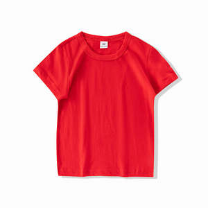 Personalizar niños niñas Camiseta lisa con etiqueta de logotipo Camiseta de algodón de color sólido - Product Image 5
