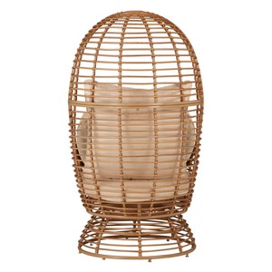 Wholesale price single rattan <b>round</b> chair with comfortable <b>cushions</b> outdoor furniture modern simple design high quality - Product Image 1