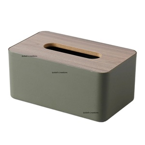 Cubierta de caja de pañuelos de madera gris, soporte de pañuelos de madera rústico hecho a mano para decoración de hogar, oficina, baño y sala de estar - Product Image 3