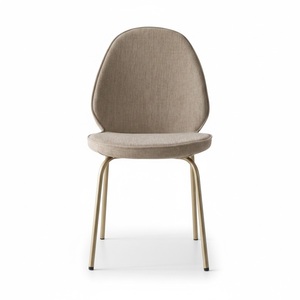 Monza Stylish Contemporary <b>Upholstered</b> Dining <b>Chair</b> - Soft Fabric & Solid Metal Legs - Product Image 1