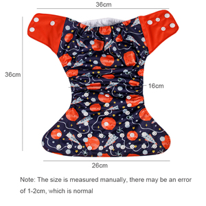 Распродажа, оптовая продажа, детские подгузники из микрофибры с принтом, От 1 до 3 лет впитывающий карман, Многоразовые Двухрядные защелкивающие - Product Image 2