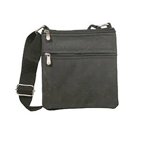 Sac messager unisexe en toile avec motif Saffiano, sangle réglable, fermeture éclair, pliable, capacité de 1 à 1,9 L, portable pour les voyages - Product Image 2