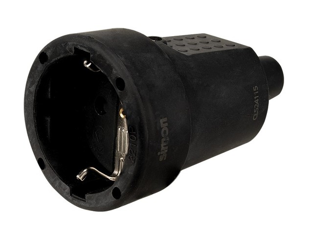 Black rubber aerial base 16A 250V (Simon Brico CL524115)