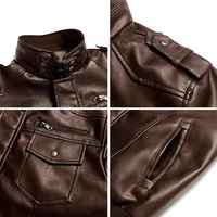 Chaqueta de invierno de talla grande para hombre, nuevas chaquetas de cuero para motociclistas, ropa masculina de PU y chaqueta de piel de vaca hecha a medida