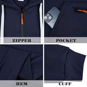 High Quality <b>Men's</b> <b>Fleece</b> Workout Athletic Long Sleeve <b>Quarter</b> <b>Zip</b> Pullover Hoodies Sweatshirt - Product Image 6