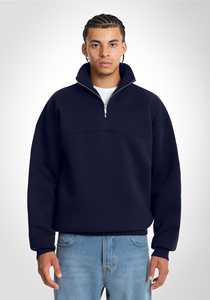 เสื้อฮู้ดคอปกแบบลำลองของผู้ชายเสื้อกีฬาแบบสวมหัวมีซิปครึ่งแบบกำหนดเองผ้าฝ้าย100% ทันสมัย - Product Image 3