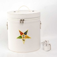 Étui Fez Shriners pour Regalia Maçonnique, Coque Rigide Carrée, Vintage, Classique, Traditionnel, Fait Main, Brodé, en Laine, Pliable