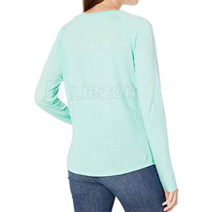 Camisetas de manga larga de mujer superventas de calidad para venta en línea camisetas de manga larga de mujer cómodas de Color sólido - Product Image 3