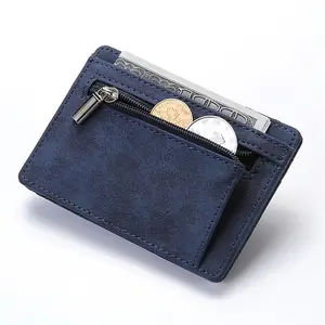 Mini cartera pequeña de negocios para hombre, billetera mágica de cuero PU, monedero de alta calidad, tarjetero