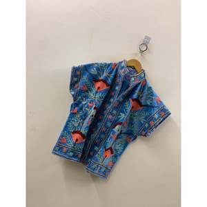 Indigo Garden Reversible <b>Quilted</b> <b>Jacket</b> for Ladies Cornflower Blue Suzani Embroidered Velvet Floral <b>Pattern</b> XL Size for Spring - Product Image 3