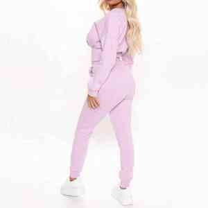 Vente en gros Décontracté Nouveau Élégant Logo Personnalisé Respirant Séchage Rapide Survêtement Grande Taille Crop Tops Hoodies Jogging Survêtement 2 Pièces - Product Image 6